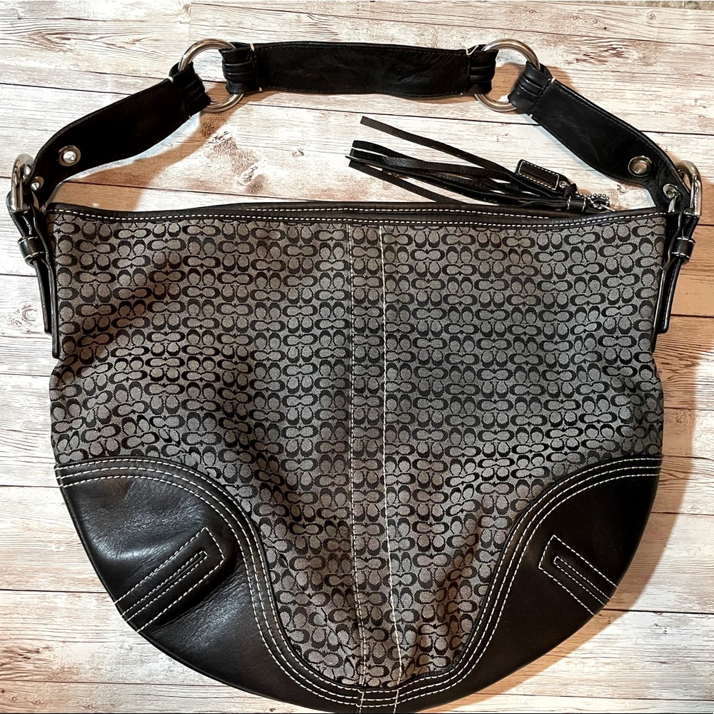 Coach Mini Signature Black hobo Bag